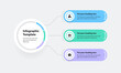 © tomasknopp - Modern linear infographic template with three colorful options. Simple flat presentation diagram with icons and places forn your texts.