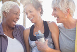 Fototapeta  - Senior women laughing in sportswear