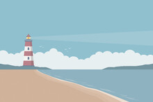 Travel Marine Design Lighthouse By The Ocean Seascape
