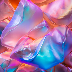 Wall Mural - Abstract composed of translucent and iridescent opal background, Generative AI