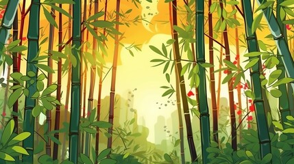  World bamboo day background banner poster with white bamboo on september 18 th, Generative Ai