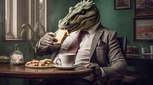 Crocodile In Office Suit Eating Generative AI