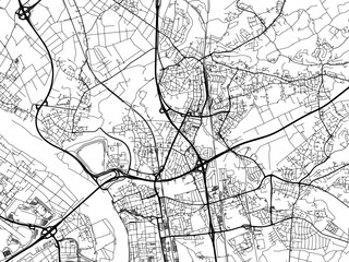 Vector road map of the city of  Leverkusen in Germany on a white background.