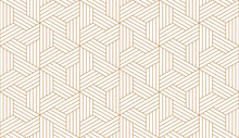 Luxury Geometric Seamless Art Deco Pattern Gold Hexagon With Striped Line, Png With Transparent Background.