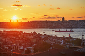 Wall Mural - Scenic view of Uskudar district on the Asian side of Istanbul, Turkey