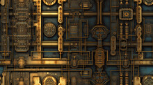 Seamless Dwarf Wall Fantasy Background Wallpaper Metal Gate - By Generative Ai