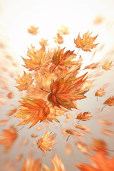 Leinwandbilder - wind-blown autumn leaves gracefully dancing in the air, depicting the gentle and whimsical nature of wind. Generative AI technology.