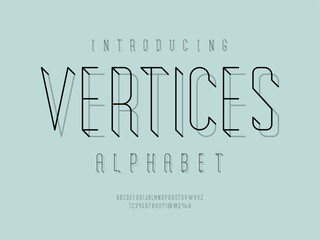 Poster - vector of abstract 3 dimension style alphabet design with uppercase, numbers and symbols
