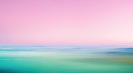 Wall Mural - abstract summer ocean background with blue green ocean and pink sky with copy space generative ai il