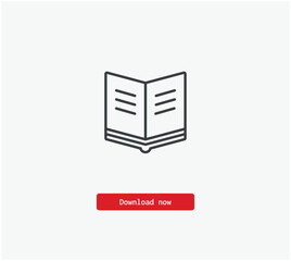 Poster - Book open vector icon. Symbol in Line Art Style for Design, Presentation, Website or Mobile Apps Elements, Logo.  Pixel vector graphics - Vector