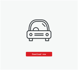 Poster - Car vector icon. Symbol in Line Art Style for Design, Presentation, Website or Mobile Apps Elements, Logo.  Pixel vector graphics - Vector