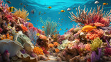 Fototapeta Do akwarium - Abundant marine biodiversity background