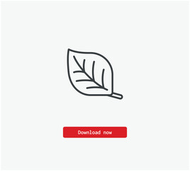 Poster - Leaf vector icon. Symbol in Line Art Style for Design, Presentation, Website or Mobile Apps Elements, Logo.  Pixel vector graphics - Vector