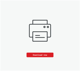 Poster - Printer vector icon. Symbol in Line Art Style for Design, Presentation, Website or Mobile Apps Elements, Logo.  Pixel vector graphics - Vector