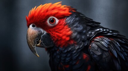 Sticker - red and black parrot