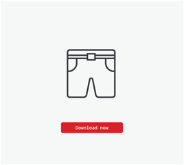 Poster - Shorts vector icon. Symbol in Line Art Style for Design, Presentation, Website or Mobile Apps Elements, Logo.  Pixel vector graphics - Vector