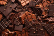 Broken chocolate bar texture background