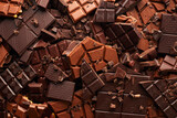 Broken chocolate bar texture background