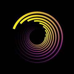 Wall Mural - colorful circle on black background