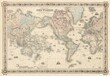 canvas print picture - Vintage Map of the World (1858).