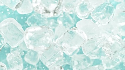 Aufkleber - Super slow motion of rotating ice cubes, top view shot. Filmed on high speed cinema camera, 1000 fps, placed on high speed cine bot, following the object.