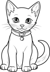 Wall Mural - Russian Blue Cat, colouring book for kids, vector illustration