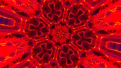 Poster - Abstract Kaleidoscope with geometric pattern. Kaleidoscopic background design. Laser lights kaleida background. Hypnotic background. Abstract illustration.