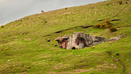 Canvas Print - Cuddy's Cave also known as St Cuthbert's Cave, situated near Doddington Village in Northumberland halfway up a small hill in a giant rock