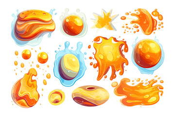 Poster - Sunny  set collection graphic clipart design. FlatGenerative AI