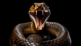 Fototapeta Londyn -  a large snake with its mouth open and its tongue out.  generative ai