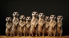  A Group Of Meerkats Standing Next To Each Other.  Generative Ai