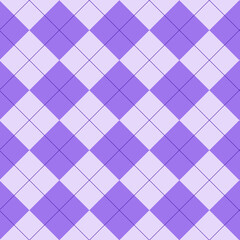 Wall Mural - Seamless purple argyle pattern. Traditional diamond check print. Vintage seamless background.

