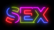 Sex colored text. Laser vintage effect. Infinite loopable 4K animation