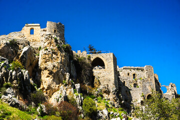 Wall Mural - 6 April 2023 Northern Cyprus. Saint Hilarion Castle and Coastline in Northern Cyprus