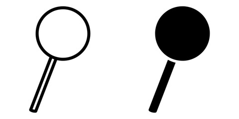 Fototapete - ofvs377 OutlineFilledVectorSign ofvs - pin vector icon . needle sign . isolated transparent . black outline and filled version . AI 10 / EPS 10 / PNG . g11717