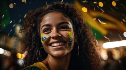 portrait of a brazilian ethnic diverse people celebrating - Illustration created with generative ai