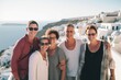 © Anne Schaum - Group of friends on vacation in Santorini island, Greece.