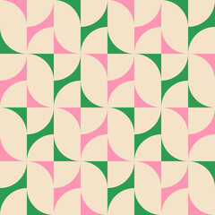 Poster - Groovy seamless pattern. Retro style background. Repeating vintage geometric design for prints. Repeated mosaic patern. Happy 70s wallpaper. Repeat abstract geometry lattice. Vector illustration