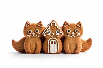 Wall Mural - cat gingerbread