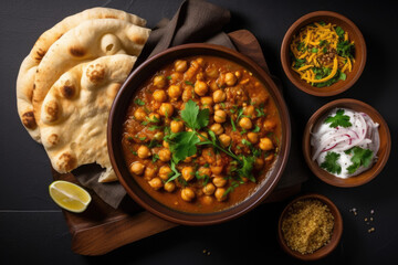 Poster - top view Indian Chole bhature