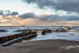 Fototapeta Pomosty - ein Dezembervormittag am Strand von Wangerooge