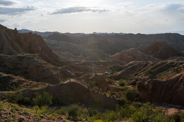 Wall Mural - Canyon in Kyrgyzstan. Multi-colored canyon Fairy Tale. Kyrgyzstan mountains. Issyk-Kul region. Charyn Canyon.