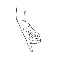 Hand drawn gesture sketch vector illustration line art