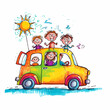 © Darwis - Drawing Happy Family Car
