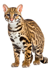 Wall Mural - close up of a ocelot isolated on a transparent background