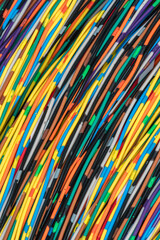 Wall Mural - Network of colorful electrical telecommunication cables as a background