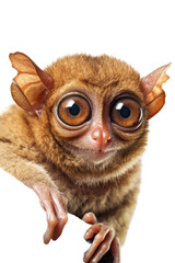 Wall Mural - close up of a tarsier isolated on a transparent background