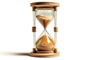 Aufkleber - sand timer isolated on white background. Generated by AI.