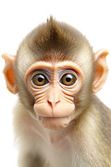 Wall Mural - close-up of a cheeky monkey isolated on a transparent background