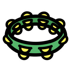 tambourine filled outline icon style